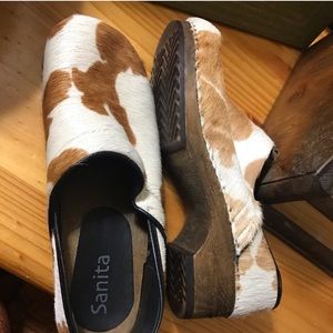 Cow print Sanita clogs size 41